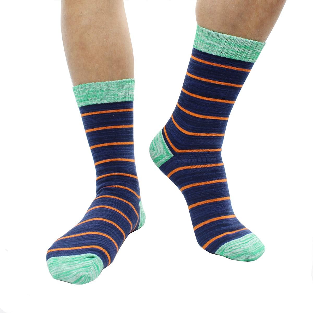 TOEJYJ Mens Fun Dress Socks, Pattern Funny Casual Socks Pack, Colorful Striped Cotton Novelty Socks Size 10-13 - Image 2