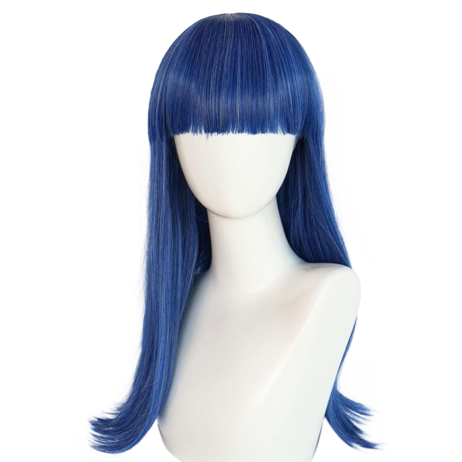 Long Straight Cosplay Wigs for Women Halloween Female Wig Adult (Navy)
