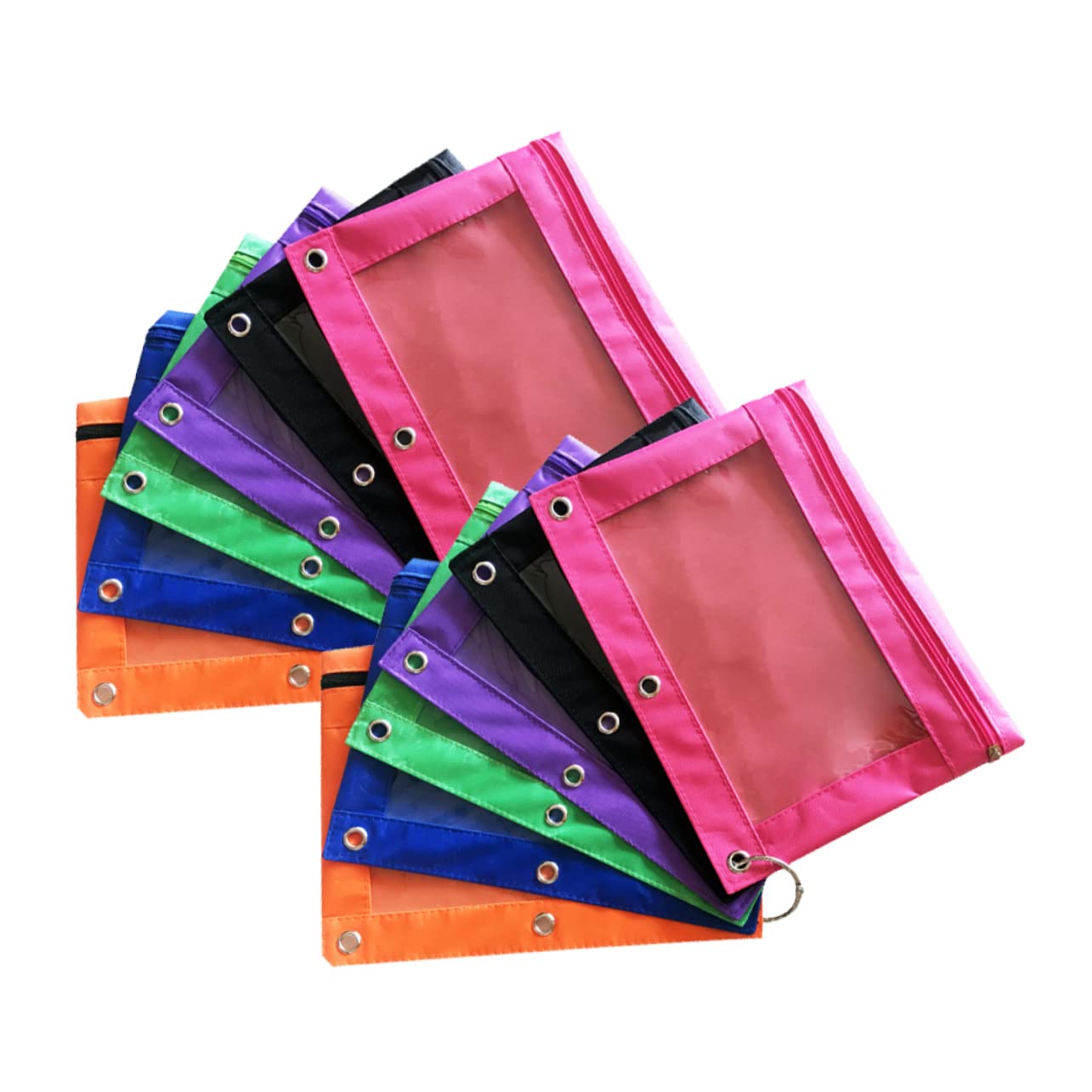 Estuche para Lápices Oxford Transparente de 12 Piezas Tres Agujeros