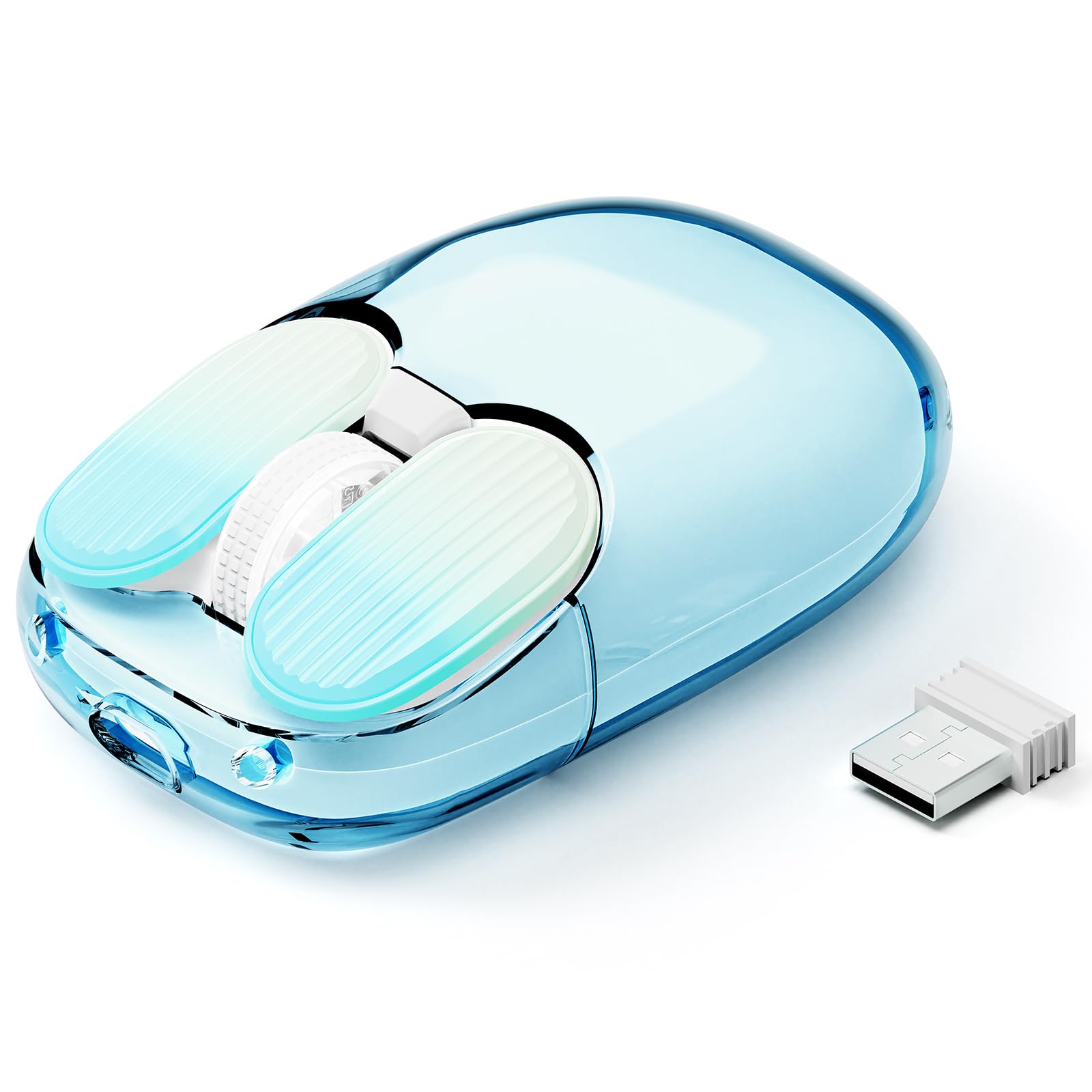 Amazon | AJAZZ AJ1069オフィスマウス、透明、ワイヤレス、2.4 Gモード