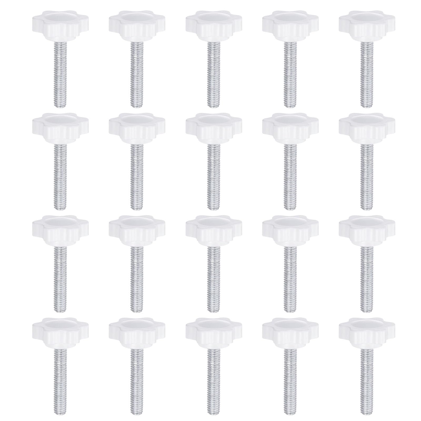 20 Pezzi Manopole A T In Plastica Nera Con Vite M6x50 Mm - Per Serraggio Manuale, Torni, Macchine Utensili