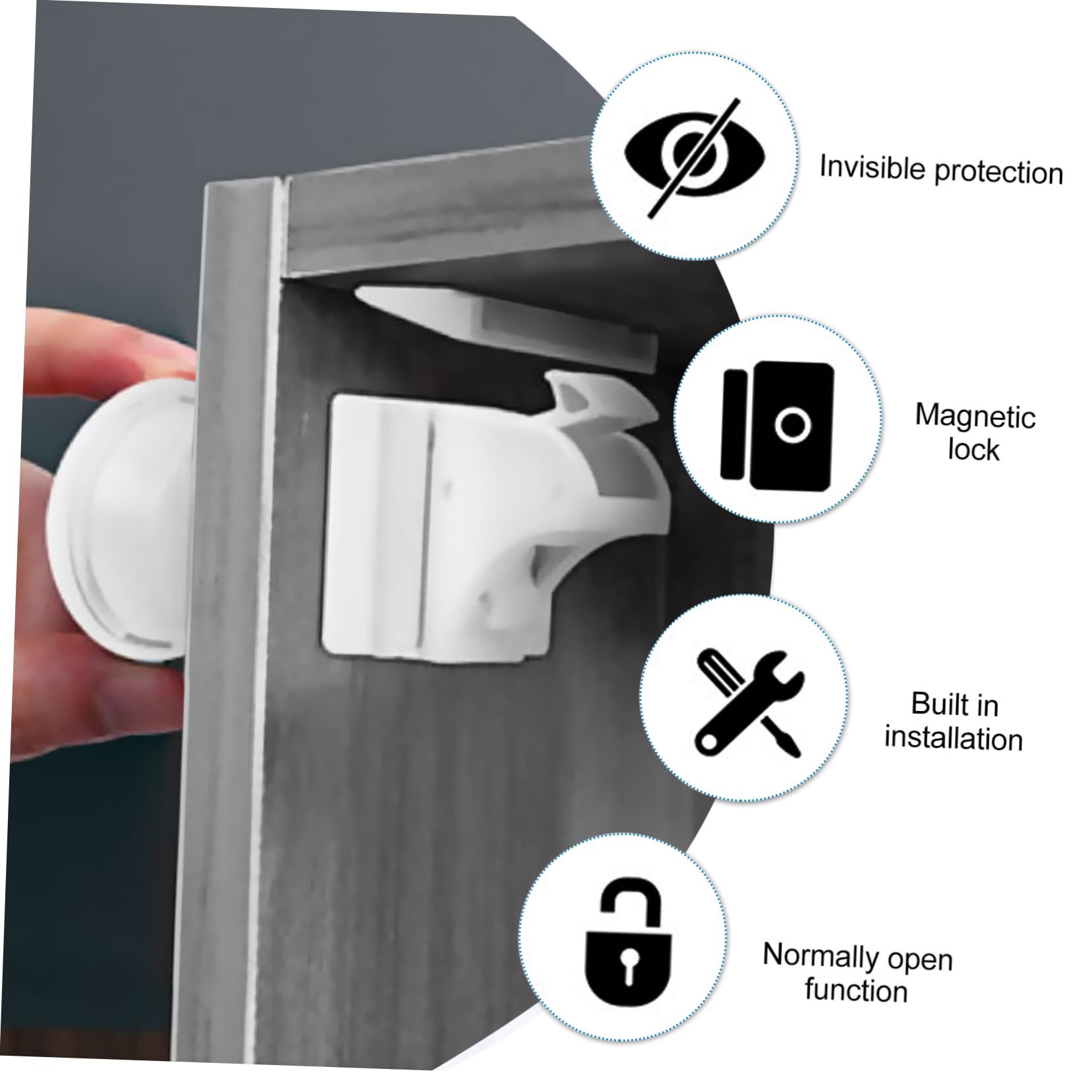 VICASKY 10pezzi Serrature Magnetiche Per Cassetti e Armadi Per Sicurezza Con Chiave Protezione Invisibile Per e Animali Domestici