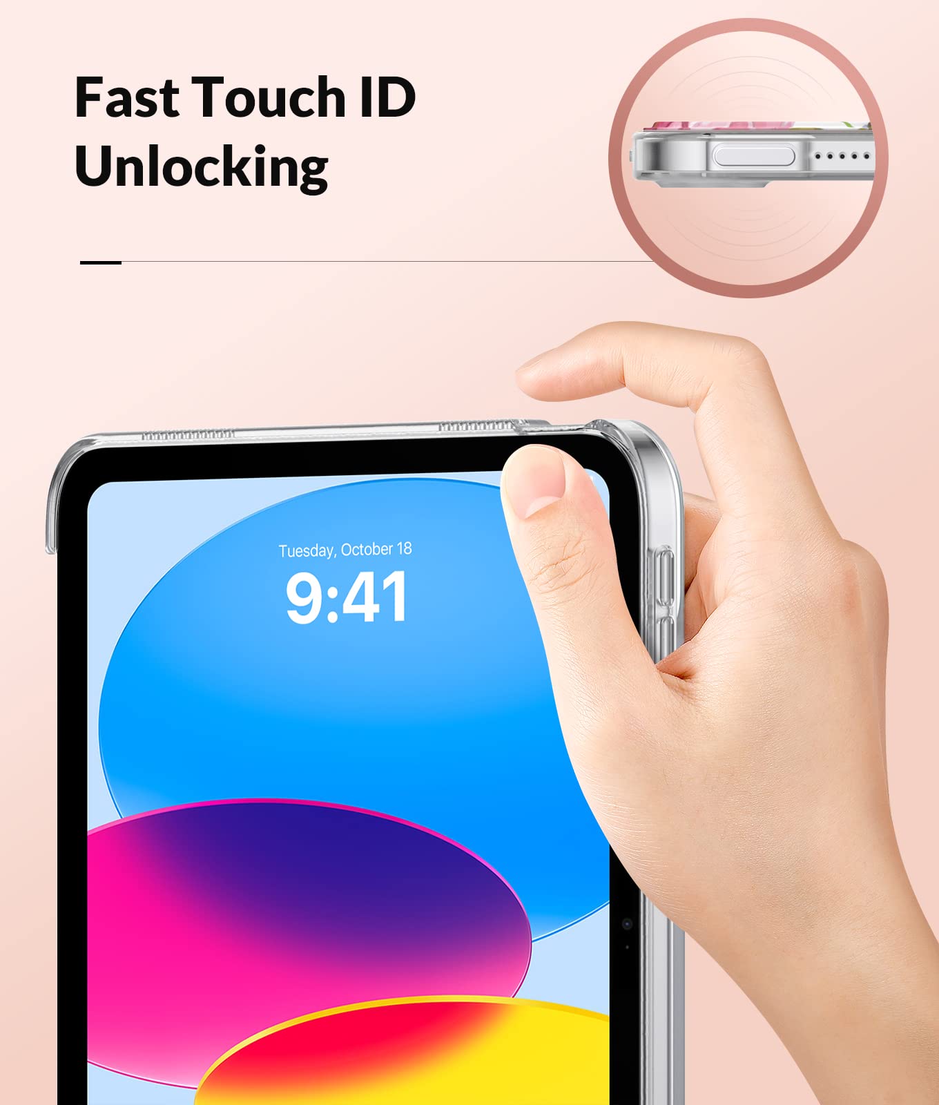 MoKo Custodia Protettiva per iPad (A16) 11a Gen 11" 2025/10a gen 10,9 Pollici 2022, iPad Cover in TPU e Pelle PU con Chiusura Magnetica, Sostegno, Auto Riattivazione/Standby, Fiori Fragranti