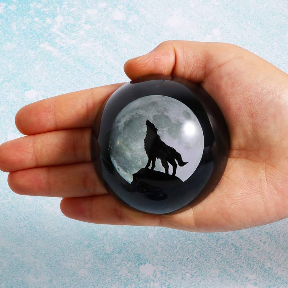 マッツジョナサン　彩色クリスタル彫刻　オオカミ マッツジョナサン彩色クリスタル彫刻オオカミ