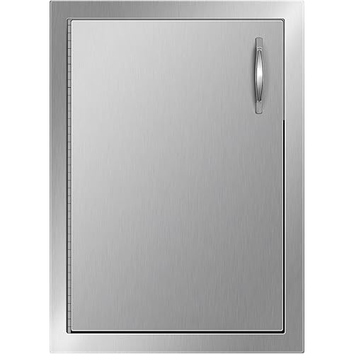 VEVOR BBQ Access Door 16 x 22 Inch Vertical Outdoor Kitchen Door Left Hinged Stainless Steel Access Door for Outdoor Kitchen