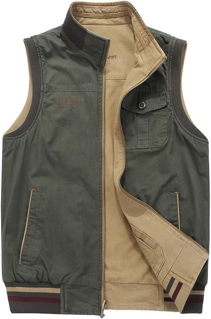 Chaleco de pesca de algodón 7XL con bolsillos amplios para ropa de abrigo de hombre