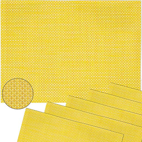 matches21 Elegance - Manteles individuales (6 unidades, plástico, 45 x 30 cm, lavables), color amarillo