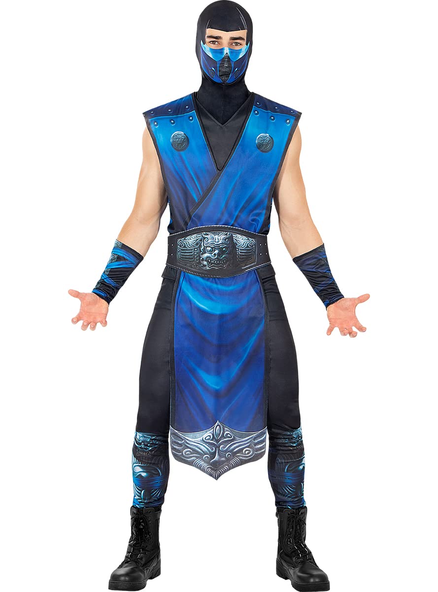 Funidelia | Disfraz de SubZero Mortal Kombat para hombre Videojuegos, Mortal Kombat - Disfraz para adultos y divertidos accesorios para Fiestas, Carnaval y Halloween - Talla L