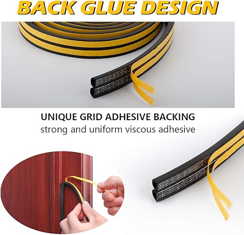 Miniatura 3 de Burlete de aislamiento para puertas y ventanas, tira de sellado de espuma autoadherente para puerta, sello de sonido, bloqueador de huecos Epdm,