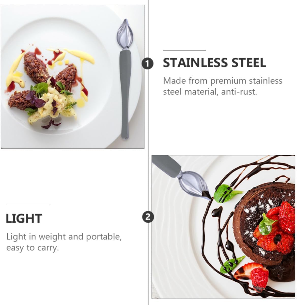 Stainless Steel Saucier Spoon, Culinary Decorating Tool for Coffee