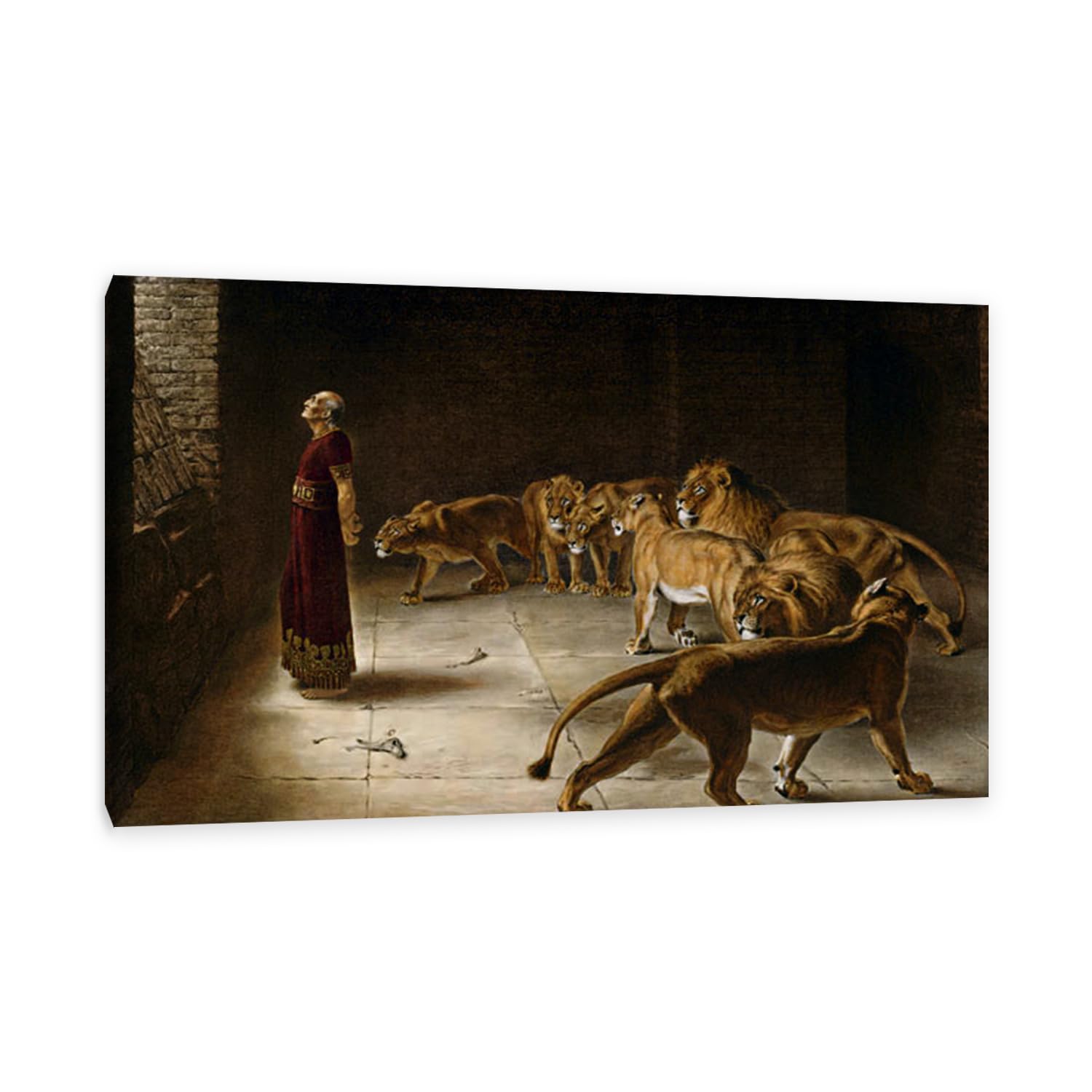 Hau3sh3a Unframed Briton Riviere Wall Art Famous Painting Reproductions Daniel's Answer To The King Classic Art Prints Briton Riviere Wall Decor For Living Room Bedroom Home Decor 70X110cm(28X43in) Frame
