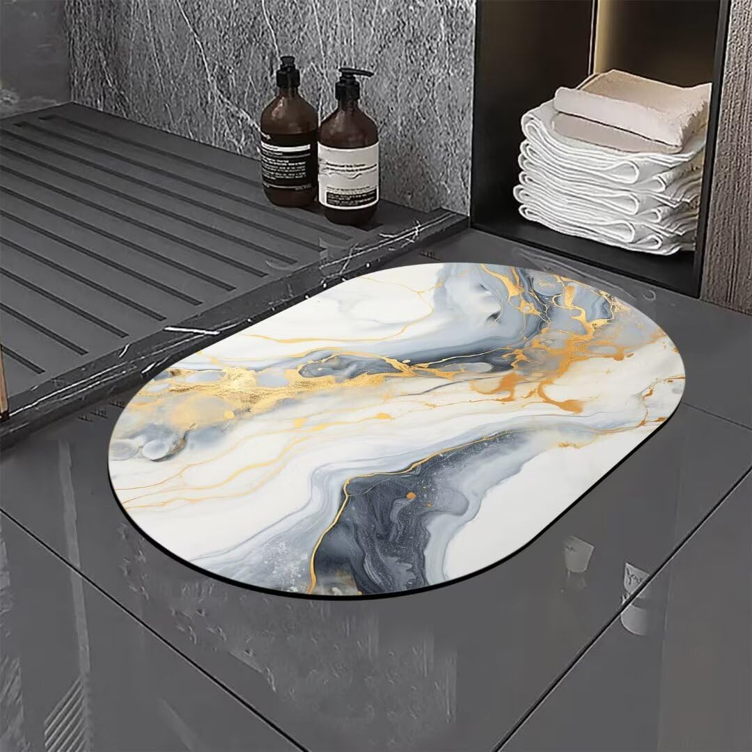 Badezimmerteppich, Badematte Duschvorleger Badteppich Badvorleger rutschfest Waschbar Teppiche Badezimmer 80x150cm Bad Teppiche, Bathroom Stone Bath Mat, Badläufer Badematten Badteppiche Stone