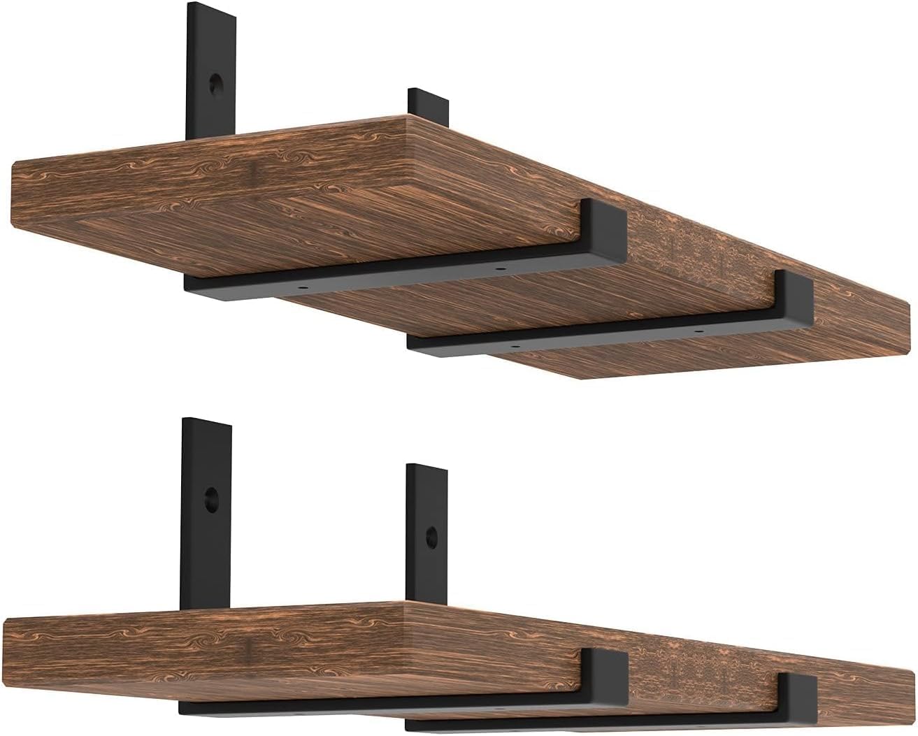 Heavy Duty Metal Shelf Brackets Wall Mount L Shaped Brackets for Wooden & Floating Shelves Matte Black Metal Brackets Ideal for Home & Office (Black 4-Pack, 10 inch)-image-13