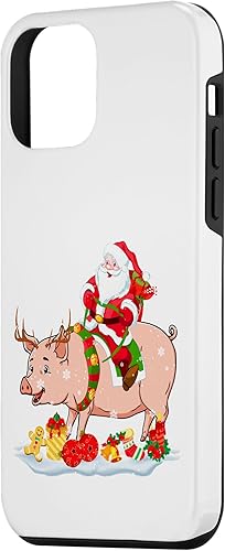 Miniatura 2 de iPhone 12 mini Santa Riding Reindeer Pig Christmas Pig Farmer Lover Case