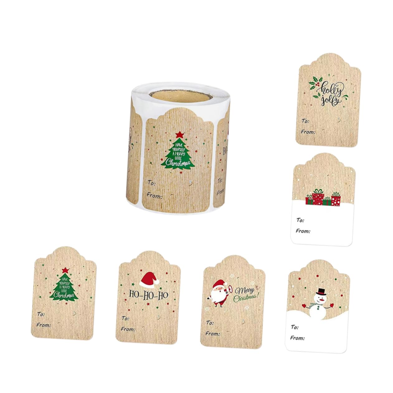 NUOBESTY 5 Adesivi Natalizi Adesivi d'oro Etichetta Adesivo Scrapbooking Natalizio Etichette Calendario del Conto alla Rovescia di Natale Personalizzati Regali Carta Kraft