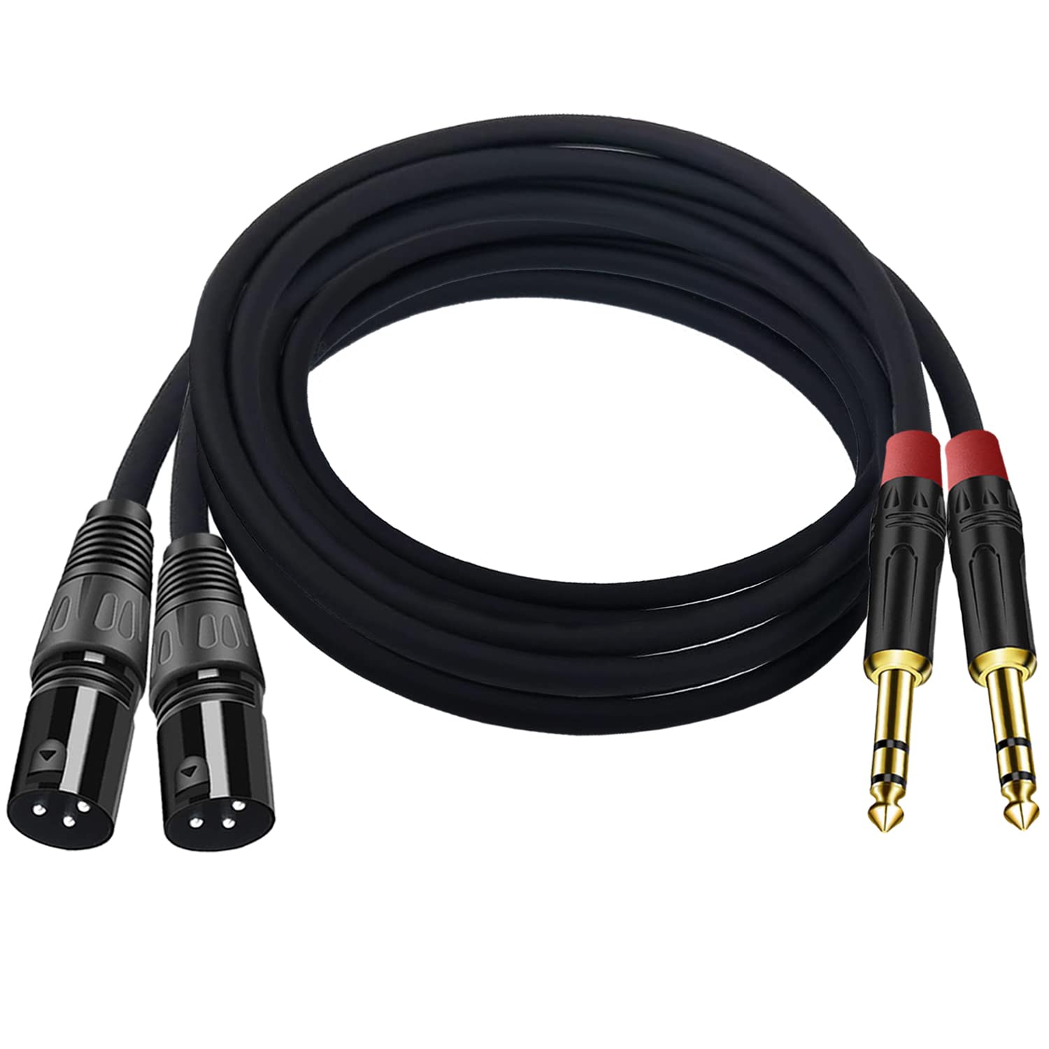 XLR auf 1/4 TRS Stereo-Adapter, XLR-Stecker auf 6,35 mm symmetrisches Mikrofon, Stereo-Audio-Konverter, Adapterkabel, 3-poliger XLR auf Viertel-Zoll-TRS-Stecker, Mikrofonkabel für dynamisches Mikrofon