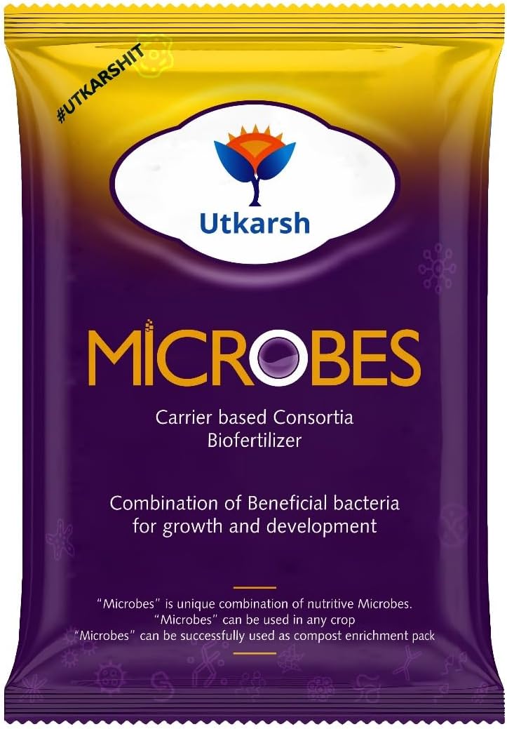 - Utkarsh Microbes (Carrier Based Consortia Biofertilizer - Azotobacter, Acetobacter, Rhizobium, Phosphorus Solubilizing Bacteria PSB, Potassium Mobilizing Bacteria KMB) (900 gm; Pack of 1)