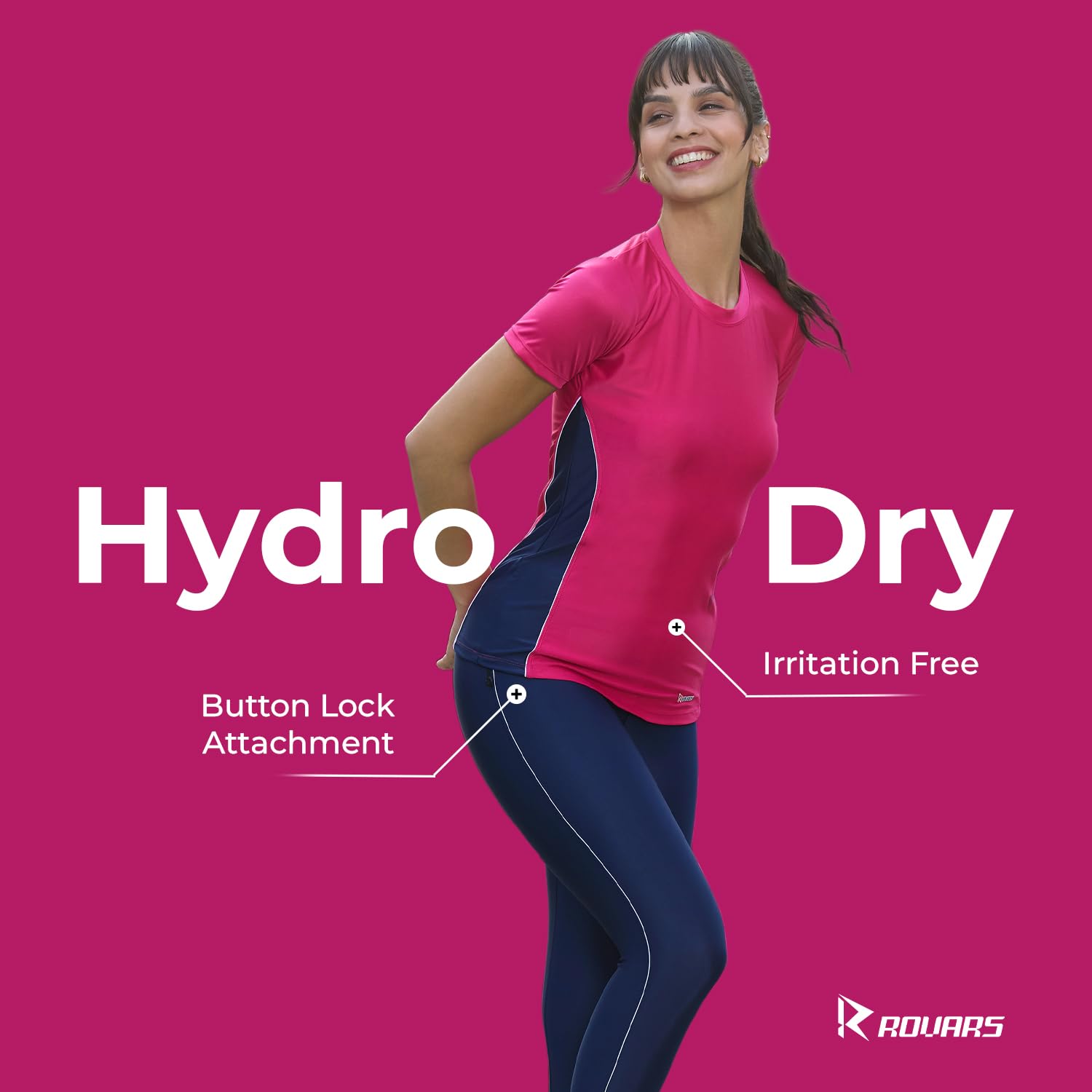 RRovars Women Lycra 2 Piece Swimming Costume (Without Pads) (Pink; 2XL) 2