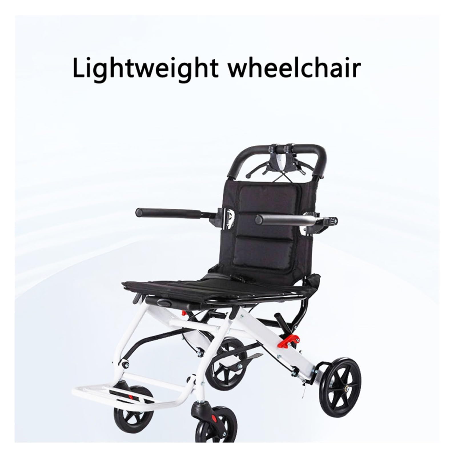 Silla de Ruedas Ligera Plegable para Mayores - Silla Plegable Compacta con Respaldo Ajustable y Ruedas Antideslizantes, Ideal para Viajar, Casa y Paseos