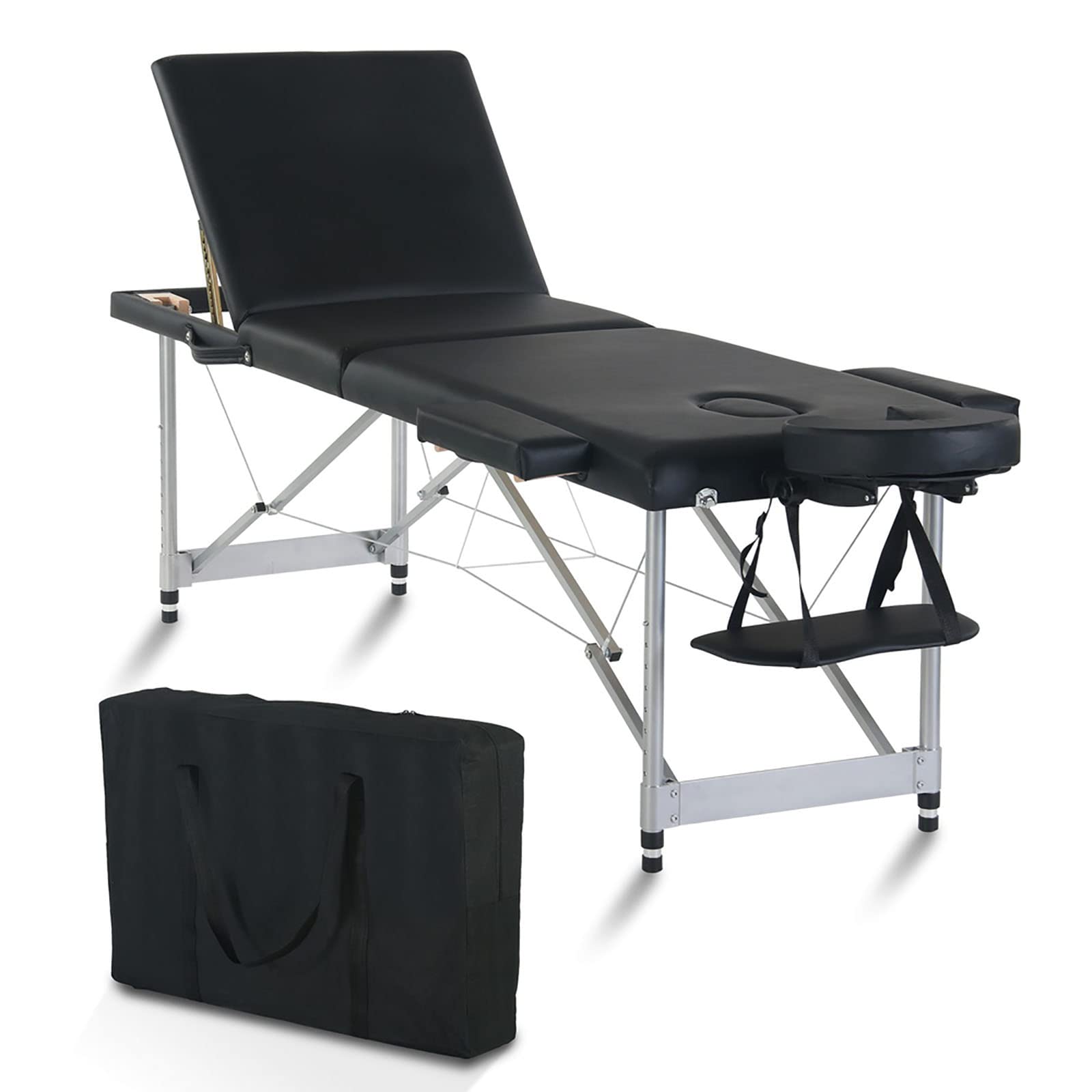 7HAHA3 Portable Massage Table Spa Bed 3 Fold 84 Inch Height Adjustable Aluminium Portable Facial Salon Tattoo Bed 18560cm (7323in)