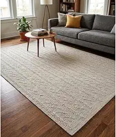 Tapete de Sala 100% Algodão Grosso e Macio, Lavável na Máquina, Disponível em Varias Medidas para Quarto e Escritório(Cru,2,50m x 1,50m)