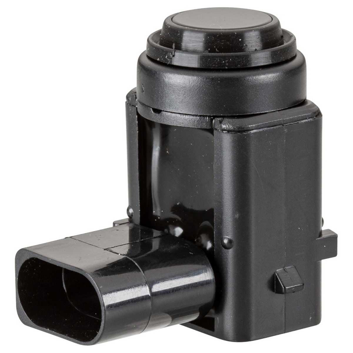 HELLA 6PX 358 141-101 Sensor, auxiliar de aparcamiento - en forma de ángulo - 3polos - enchufado - barnizable - con anillod e sujeción