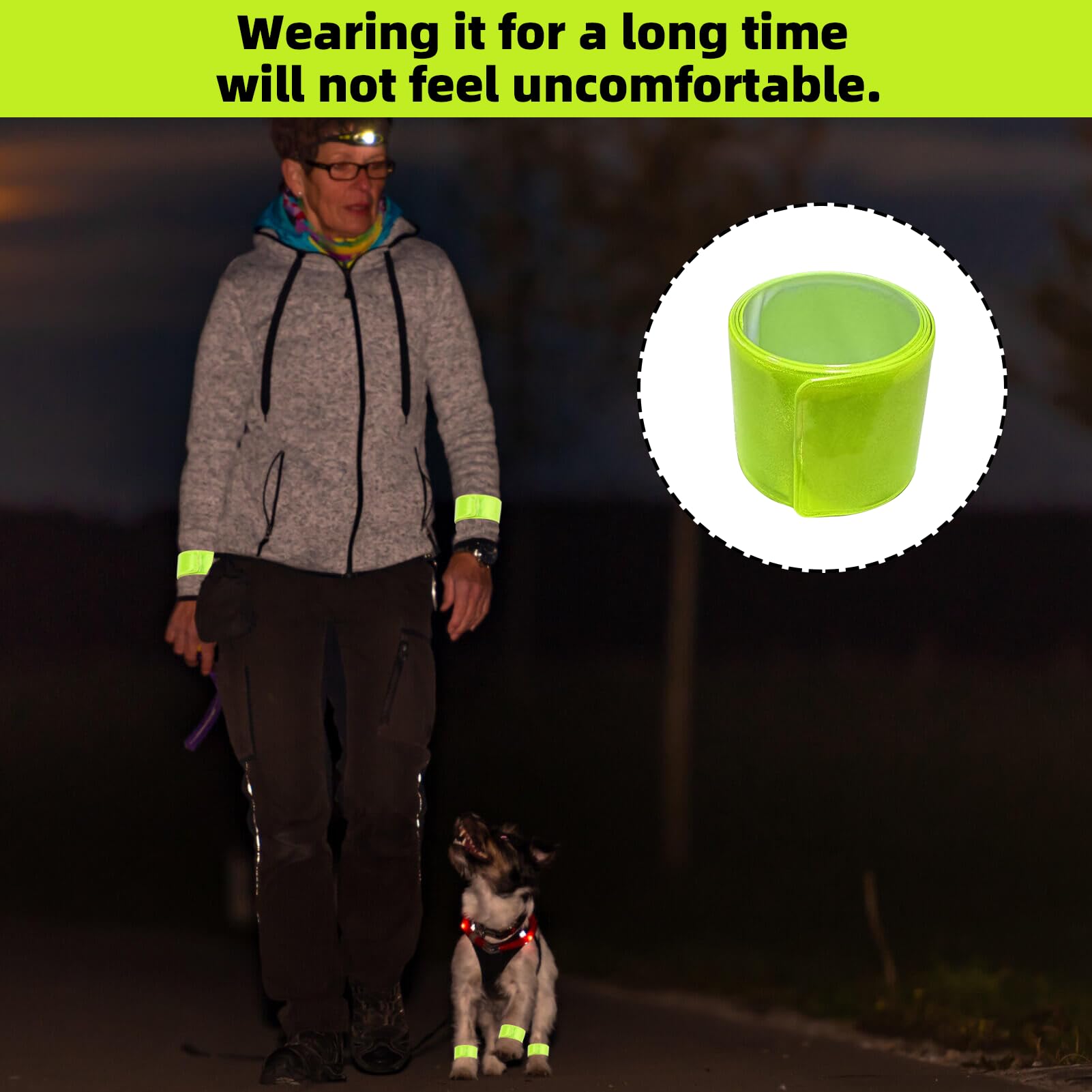 KOZOY Reflektorband Set - 8 Stück Grüne Sicherheitsarmbänder