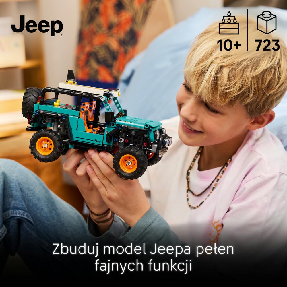 LEGO Technic SUV Jeep Wrangler Rubicon 42227 | Model samochodu, klocki konstrukcyjne, prezent dla fana motoryzacji 10+, zestaw edukacyjny dla dzieci, 723 elementy