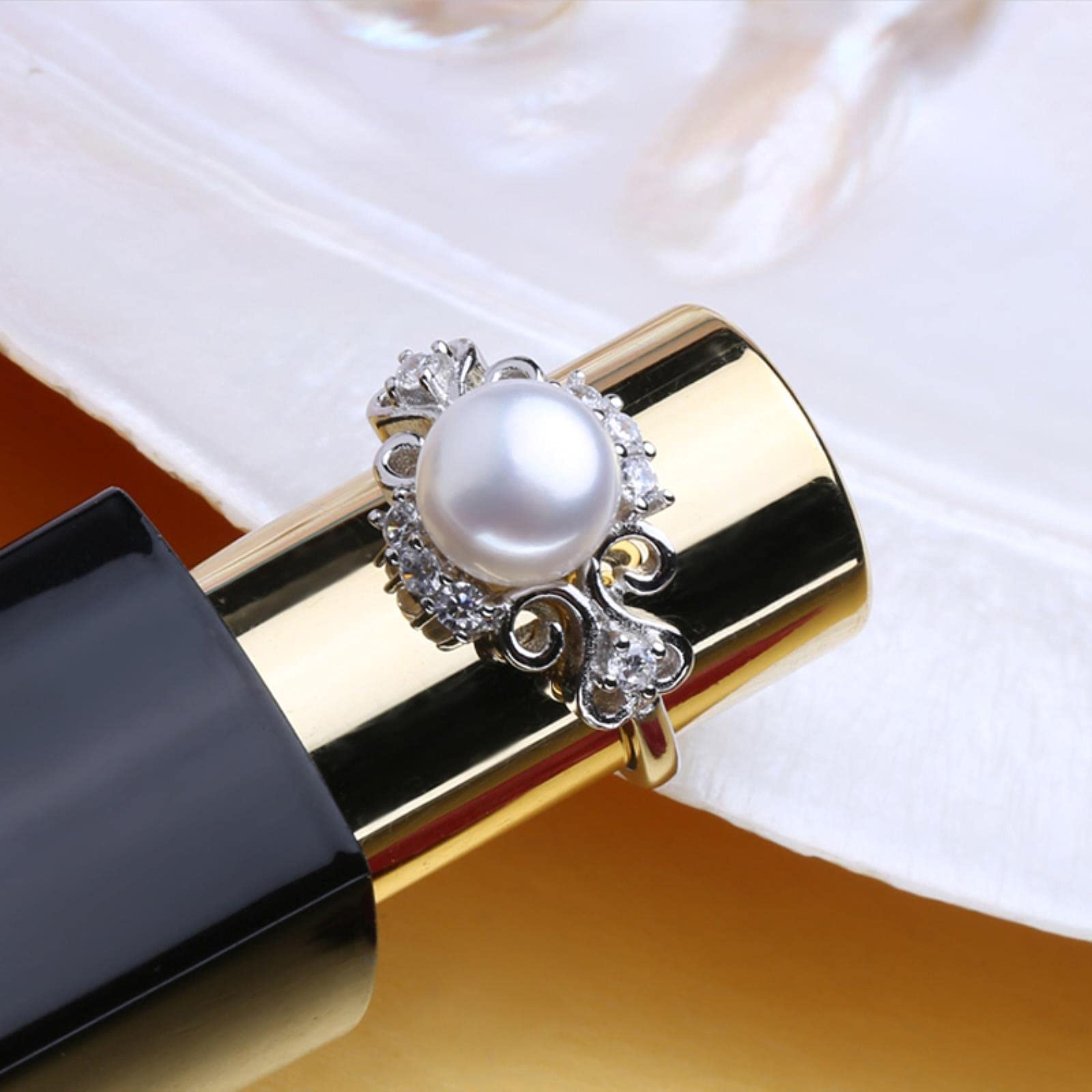 LOKILOKI Pendientes De Plata De Ley 925 con Piedras, Conjuntos De Joyas De Perlas Naturales para Mujer, Conjunto Bohemio, Pendientes, Anillos De Fiesta