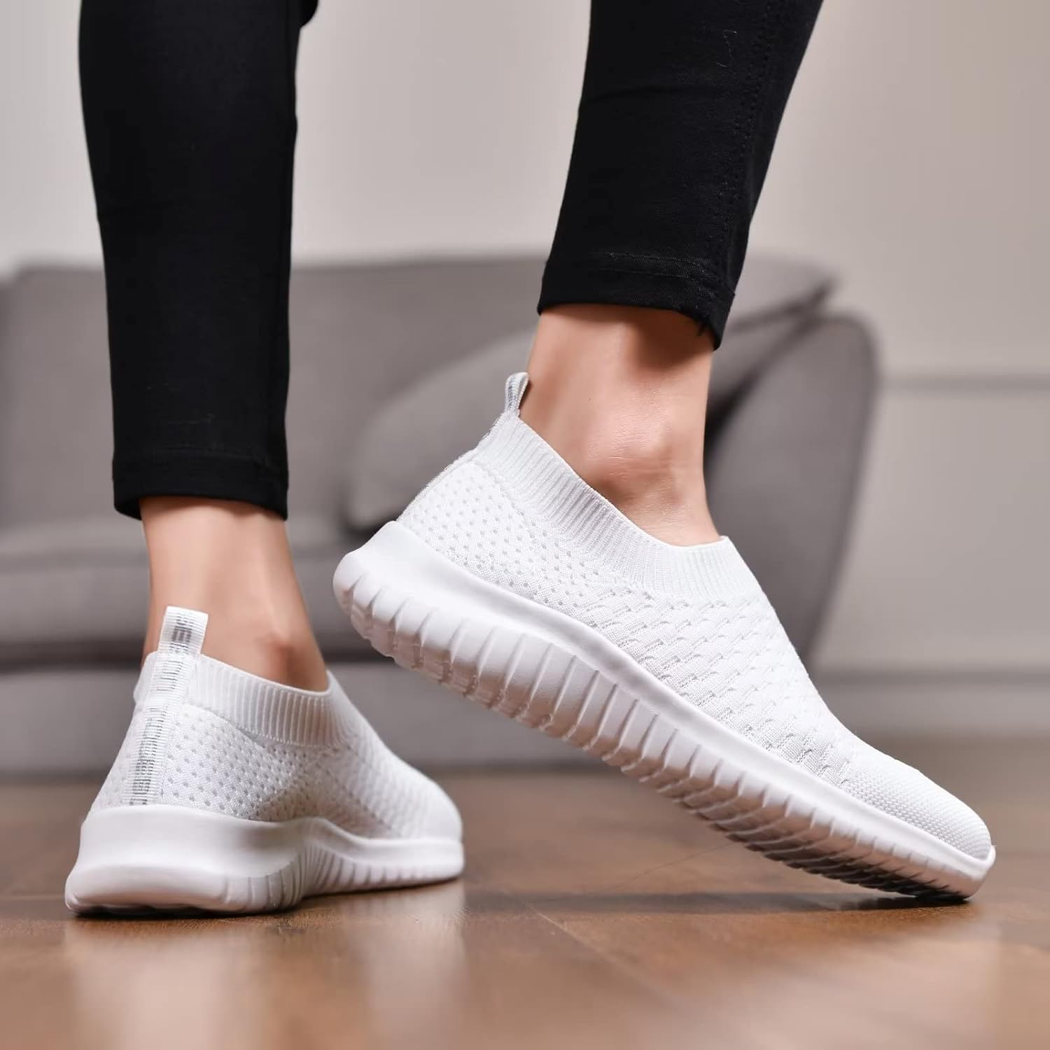 TIOSEBON Women's Athletic Walking Shoes Slip On Casual Mesh-Comfortable Tennis Workout Sneakers - Image 4