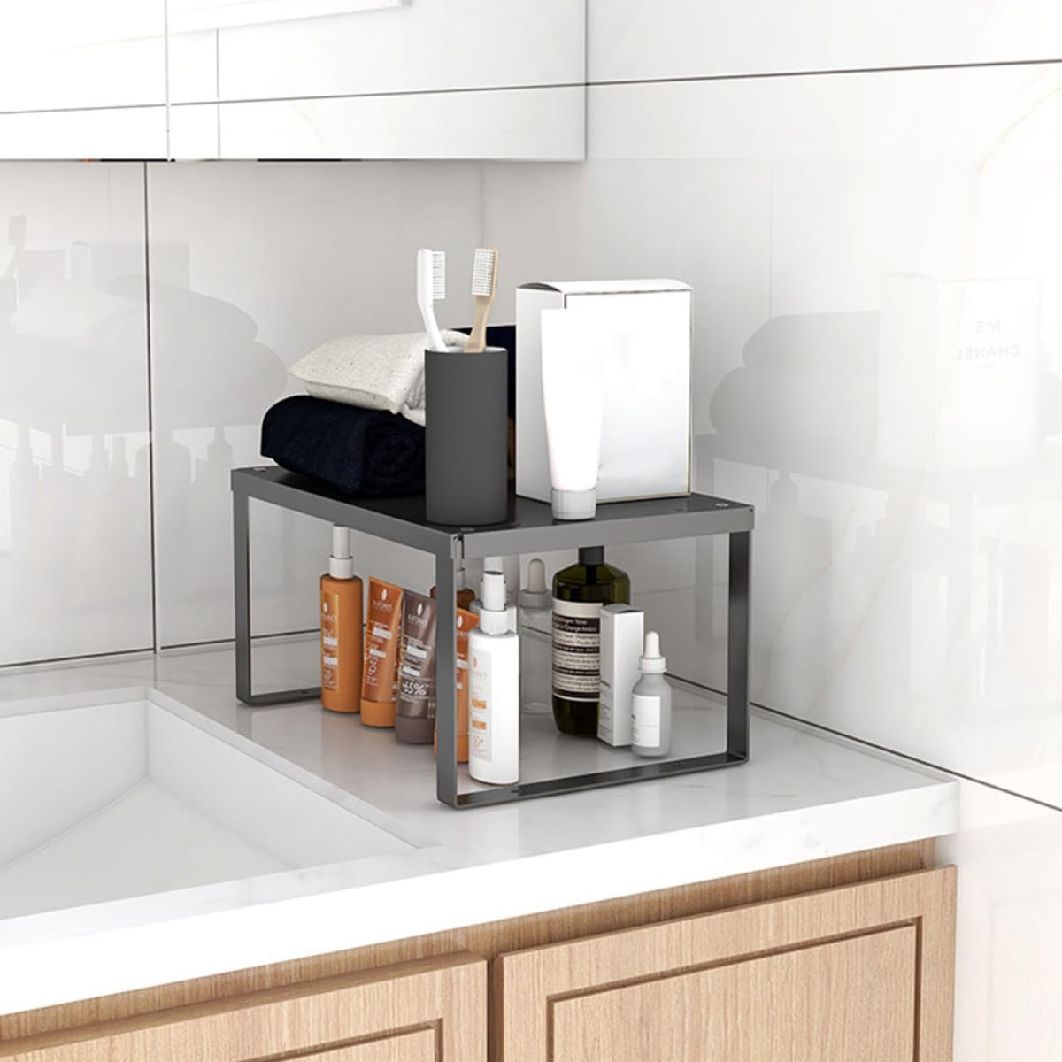 Mikinona Kitchen Shelf Storage Rack Organizer for Pantry Home Kitchenware Holder Stand