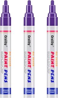 Purple Paint Markers, 3 Pack Oil-Based Waterproof Quick Dry Permanent Paint Pen Set for