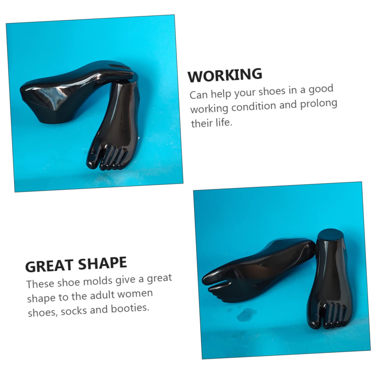 Schuhhelfer Fußmodell aus Kunststoff für Schuhe Erwachsene Schwarz Einfach zu Verwenden und Präsentieren von Schuhen und Stiefeln