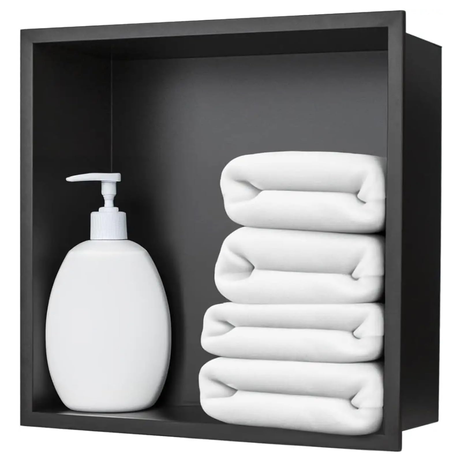 Yopappol Rustproof Stainless Steel Shower Caddy No Drill Wall Insert Bathroom Organizer with Shelf Waterproof Shower Niche Recess