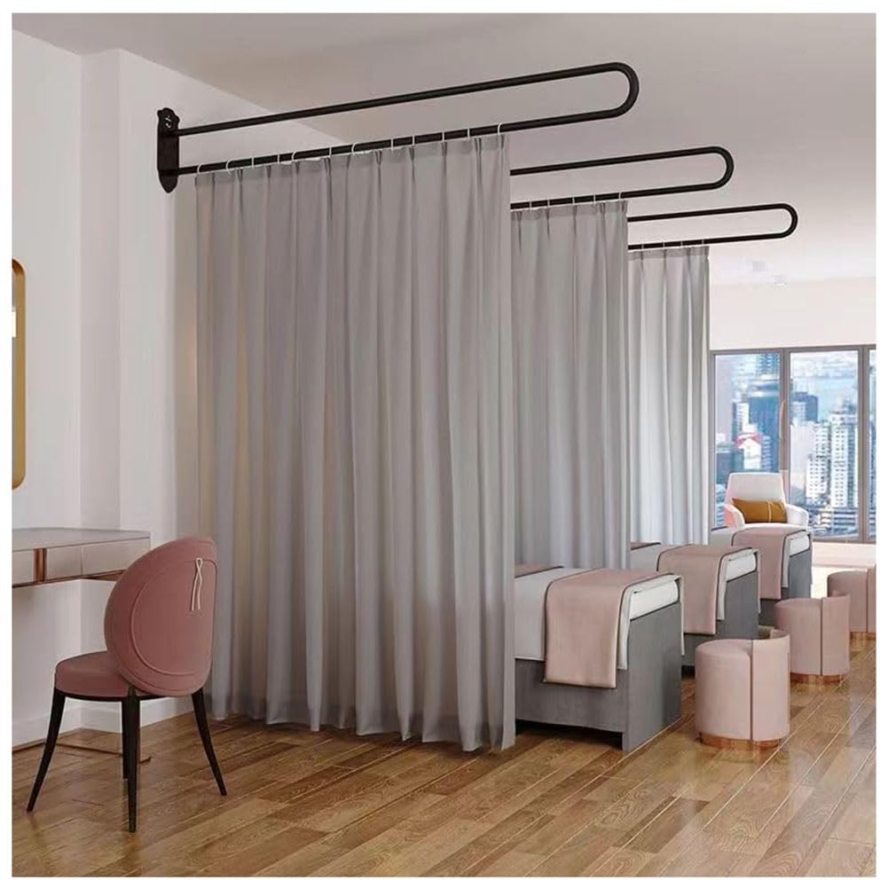 Rideau de séparation d'intimité, adapté aux hôpitaux, cliniques, spas, laboratoires, Bureaux, crèches, Panneau Unique (avec matériel de Rail) (Gris Clair, 200 cm).