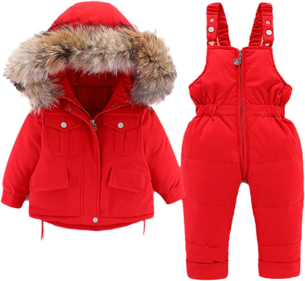 Winter Jacket for Girls Duck Down Coat Jumpsuit Children's Clothing Boy Outerwear Hooded Baby Snowsuit Kids Clothes Set