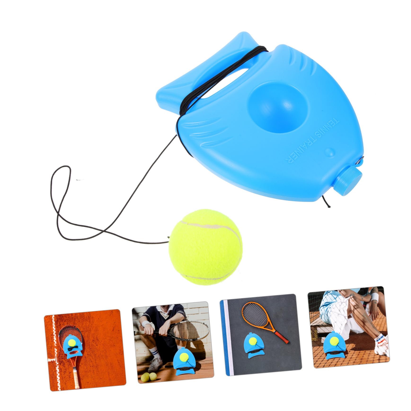 balacoo 1Set Tennis Training Kit with Rebound Base Tennis Practice Equipment for Play Includes Tennis Balls for Beginners for Outdoor and Indoor Sports