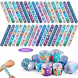 36 Stück Schnapparmbänder für Kinder, Bunte Armbänder Schlagarmbänder Mitgebsel Kindergeburtstag Gastgeschenke für Jungen & Mädchen (Meerjungfrau)