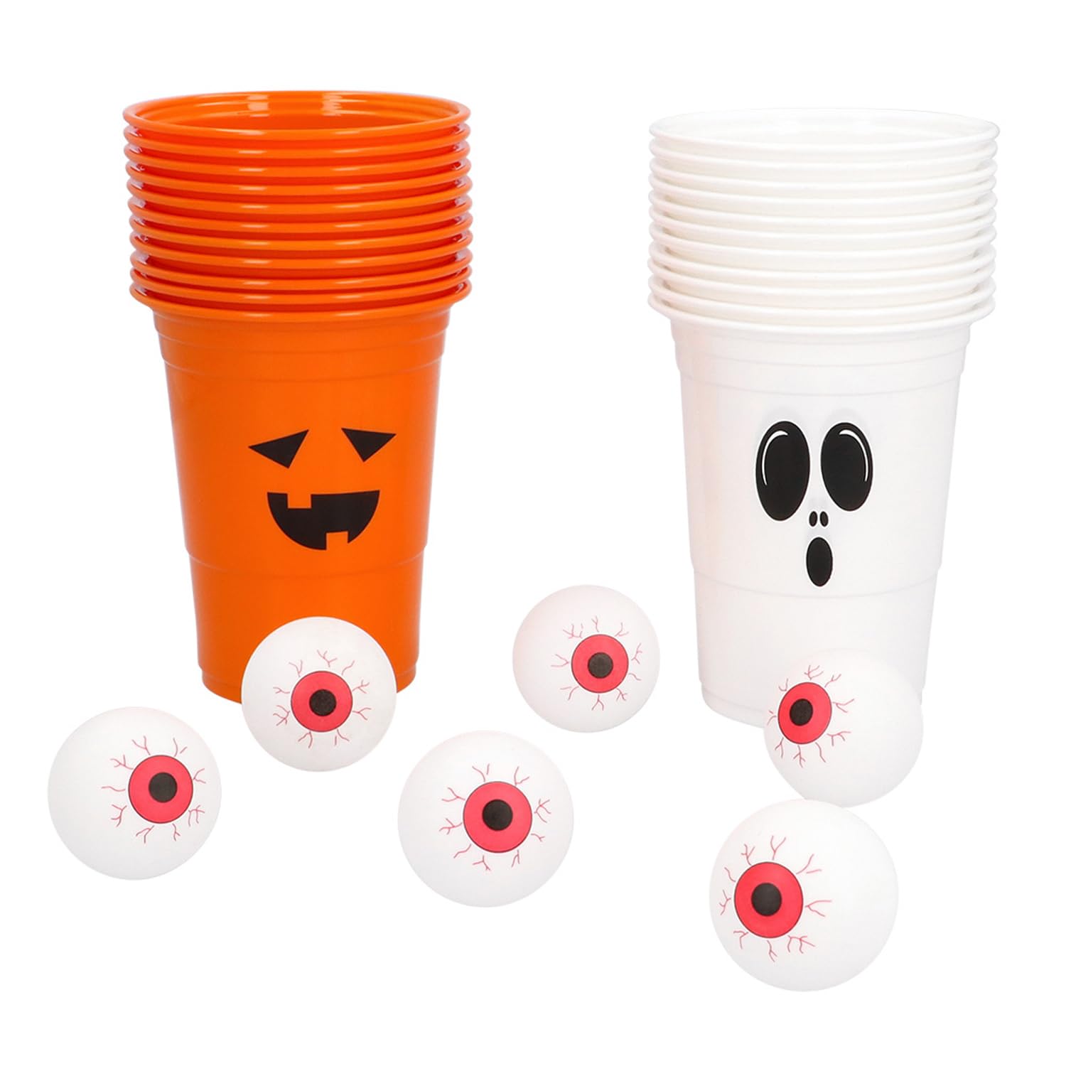 Boland Halloween Beer Pong Drinking Game Set, 22 Cups and 6 Balls