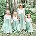 Girl Toddler Full-Length Straight Tulle Tutu Lace Back Party Flower Girl Dress (4-5 Year, Sleeve-Sage Green)