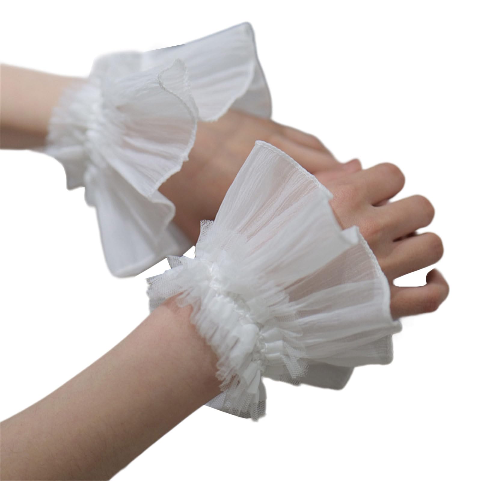 Yazhuq Removable Wrist Cuffs Flared Cuffs for For Hoodie Sweater False Sleeve Ornaments Detachable Sleeves Cuffs Tulle