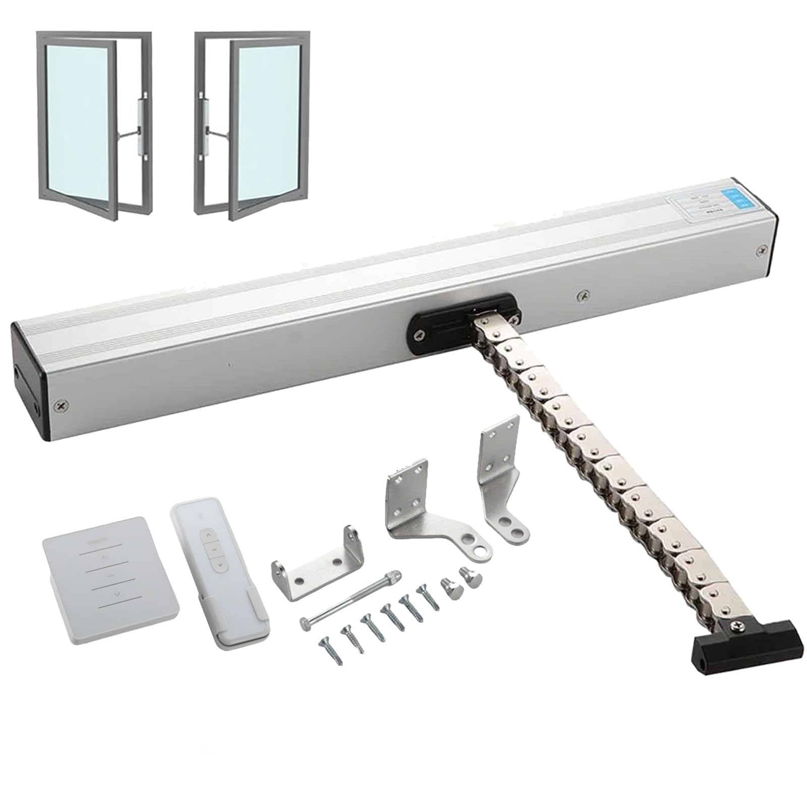 Abridor automático de ventana para tragaluz con motor de cadena de 24V y kit de interruptor