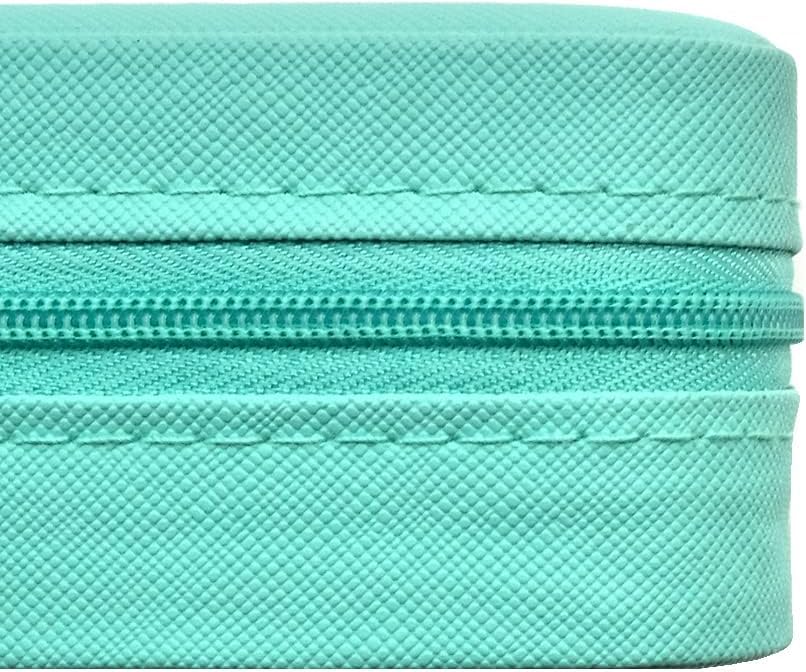Image of Zephorus Leather Small Jewelry Box For Necklace, Bracelet, Pendant, Earring Travel Portable Jewelry Case (GREEN /)