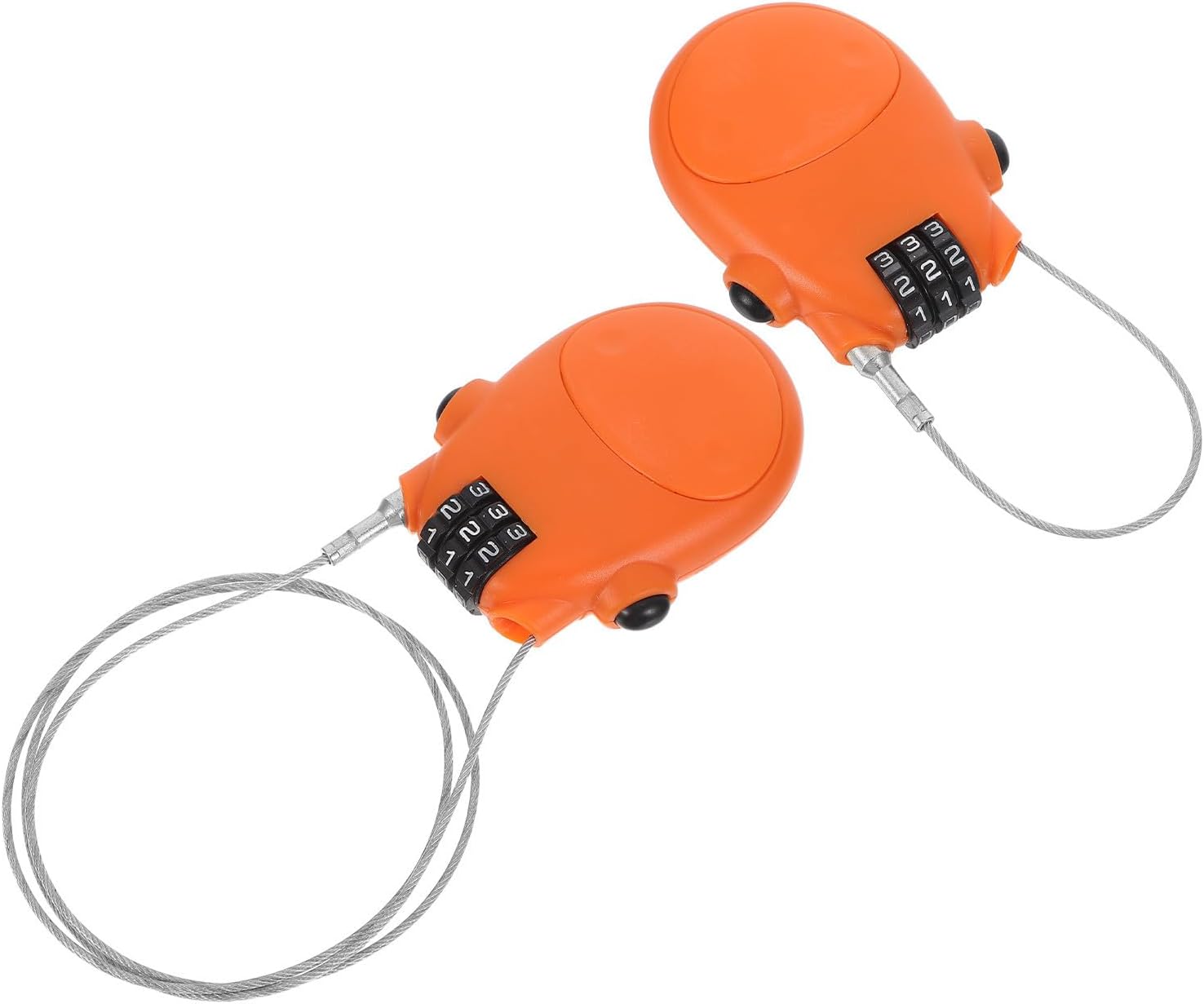Retractable and Combination Steel Resettable Lock Cable with 3-Digit Code, Orange High-Security Cable Lock for Sandblasted Metal and Plastic Construction Stroller Scooter
