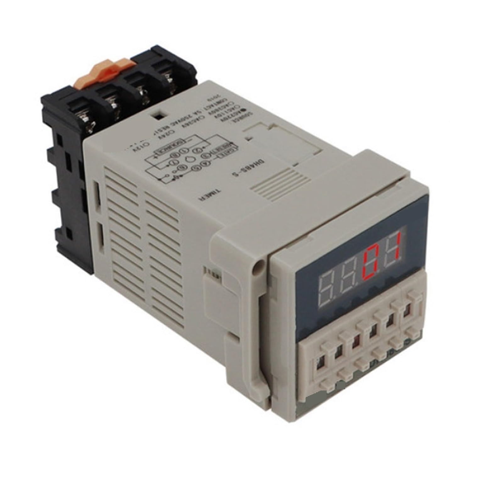 Temporizador de DH48S-S, pantalla LCD, Control de tiempo DC12V 24V AC220V, interruptor de tiempo 0,1 s-990h, ciclo de repetición, relé de tiempo SPDT, retardo programable(DC 12V)