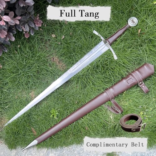41.5\" Hand-Forged European Sword 1060 High Carbon Steel Sharpened Blade Full Tang|304 Brushed Stainless Steel Fittings|Historical Collectible/Training/Medieval Decor