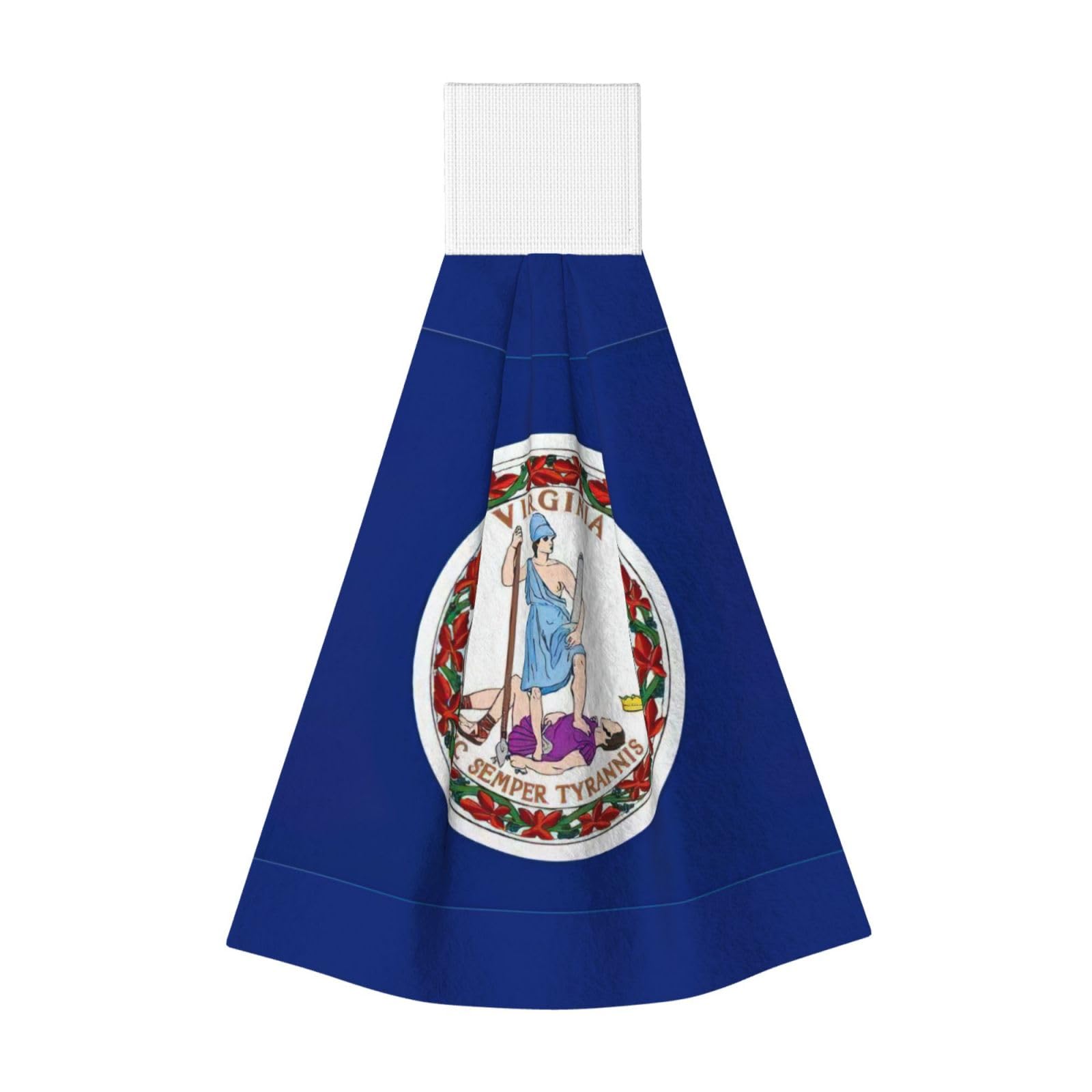 DUWAA Virginia State Flag Print Hanging Hand Towel Quick Dry Bathroom Towel Soft Kitchen Towel