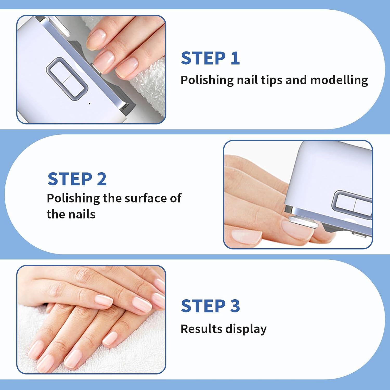 Hsthe Sea 2 In 1 Electric Nail Clippers With 2 Speeds And LED Light USB Electric Nail Cutter For Adults And Seniors - Image 3