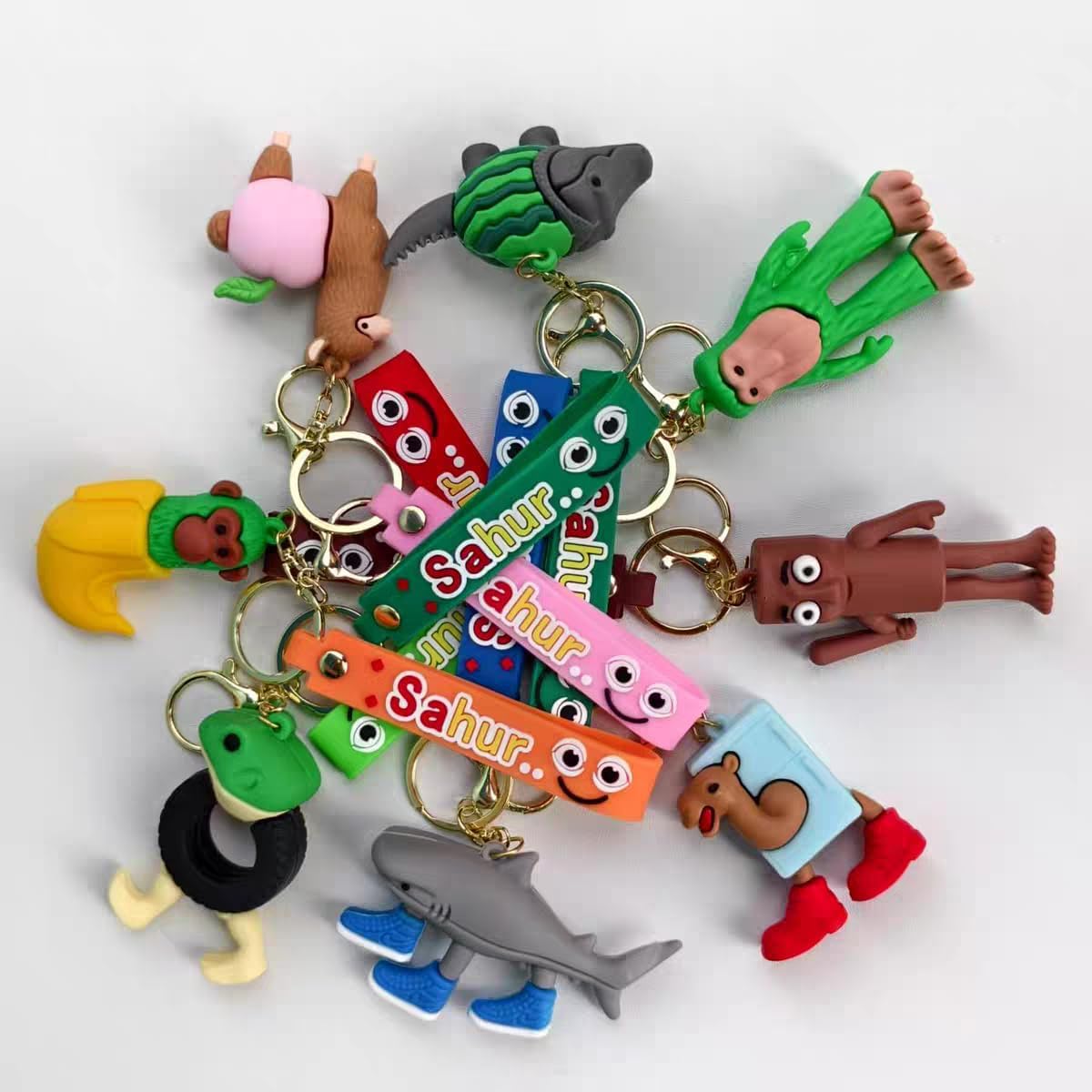 Classic Mountain and Sea View Series key chain set, 12 pieces, 2.8 inches tall, can collect cartoon character blind box toys