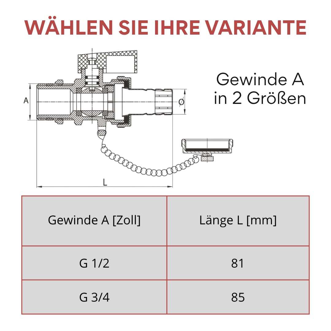 KFE Hahn 3/4" Kugelhahn mit Filter, Messing verchromt, Entleerungshahn für Heizung KFE Füll- & Entleerungshahn
